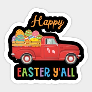 Red Truck Easter Bunny Ear T-shirt Sticker